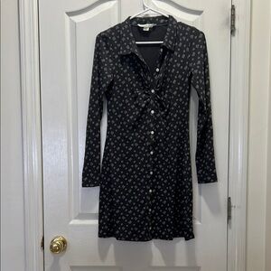American Eagle Waffle Floral Long Sleeve Women's Medium Dress